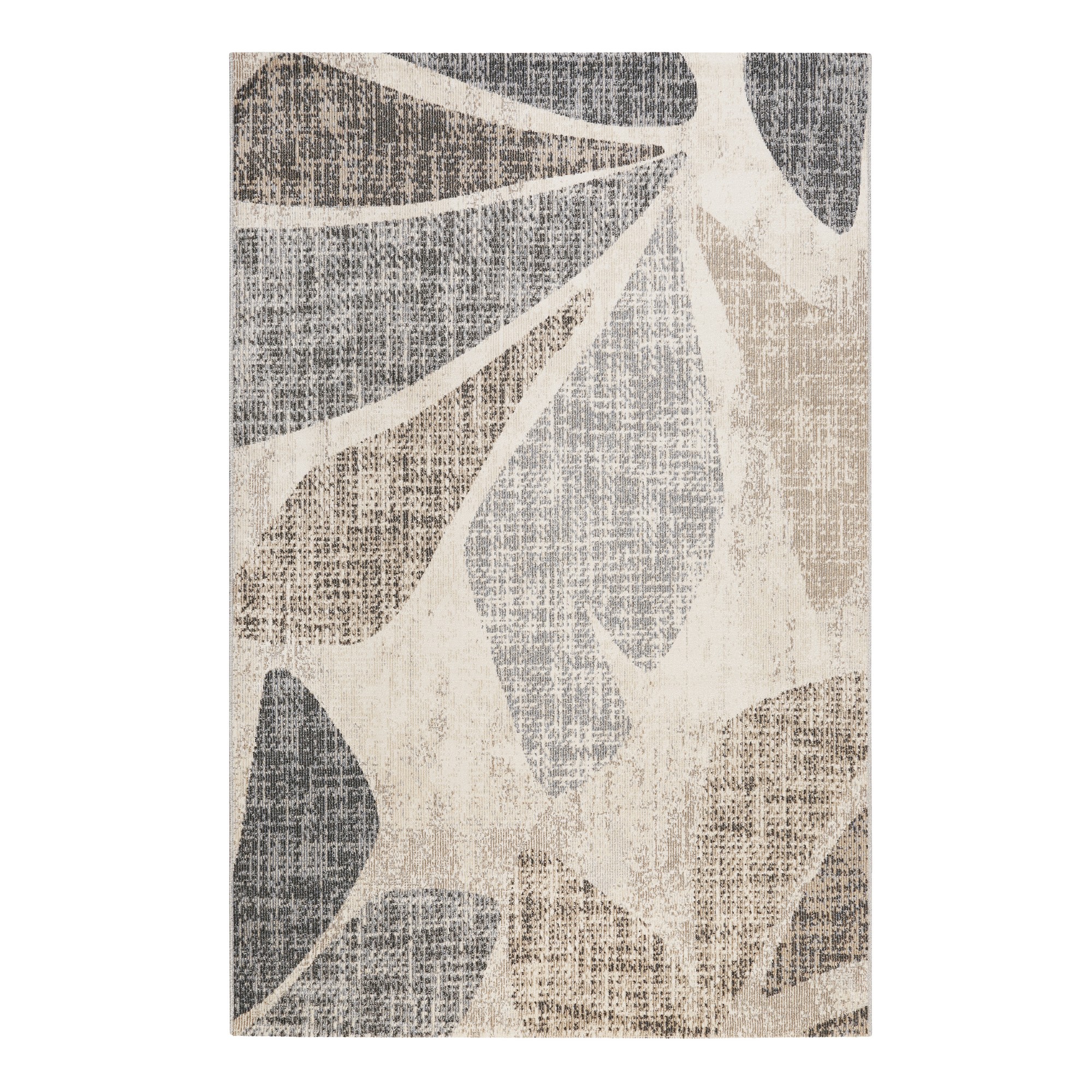 Leaf 20084 761 Outdoor Modern Botanical Rugs In Beige